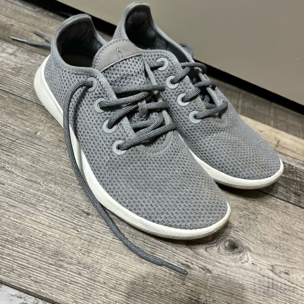allbirds Women's Tree Runner NZ Grey Knit Lace-Up Sneakers